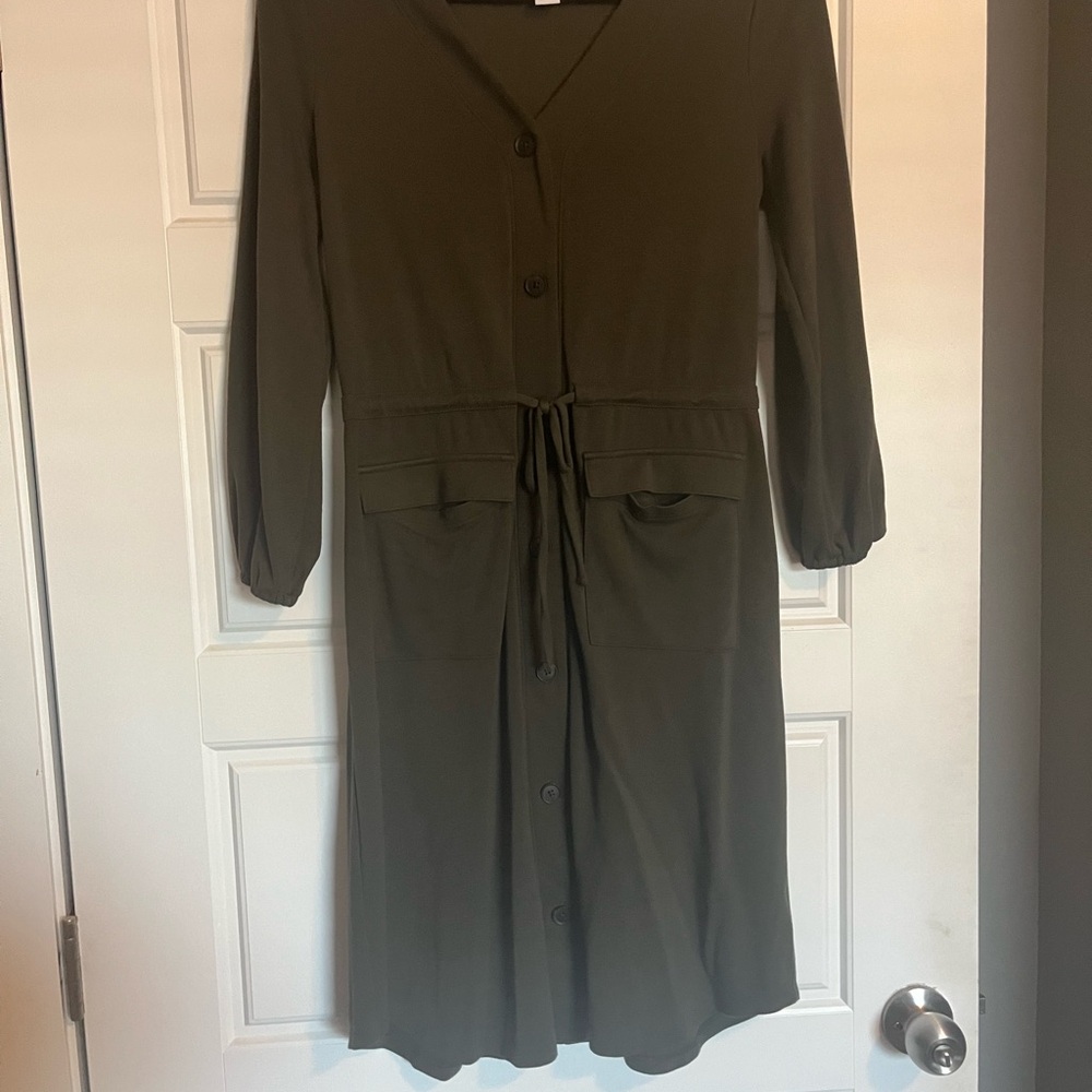 Old Navy Olive Green Long Sleeve Dress